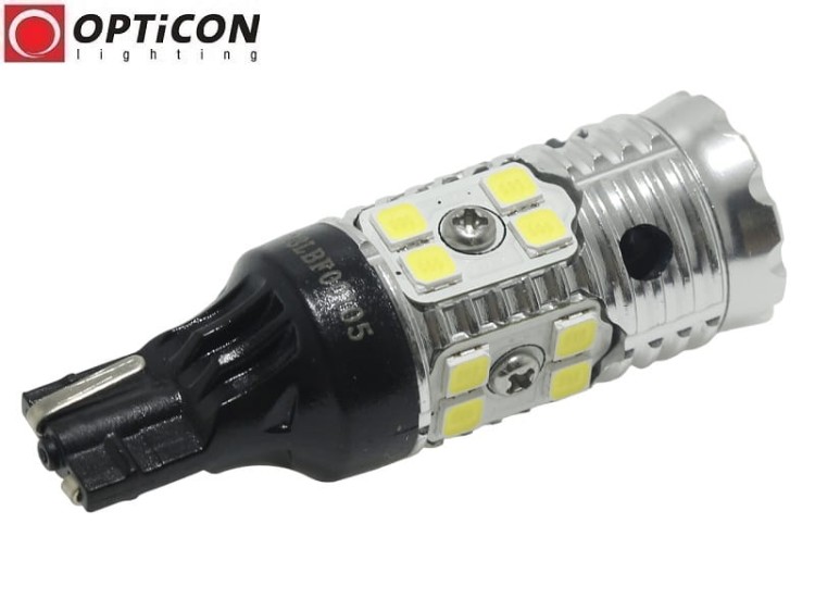 Żarówka Led W16W T15 12V DC 16x SMD 3030 Biały Zimny 6000K CANBUS OPTICON PREMIUM