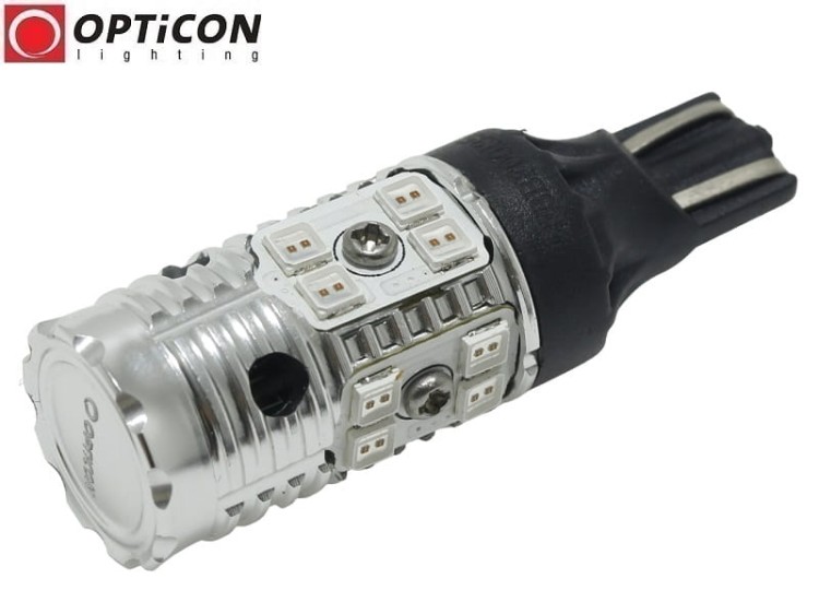 Żarówka Led W16W T15 12V DC 16x SMD 3030 Czerwony CANBUS OPTICON PREMIUM