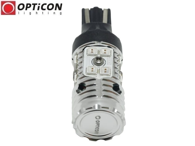 Żarówka Led W16W T15 12V DC 16x SMD 3030 Czerwony CANBUS OPTICON PREMIUM