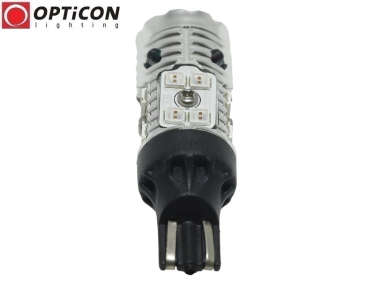 Żarówka Led W16W T15 12V DC 16x SMD 3030 Czerwony CANBUS OPTICON PREMIUM