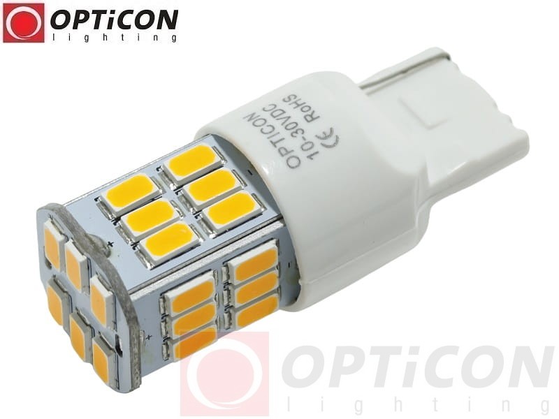 Żarówka Led Wy21W T20 7440 12/24V DC 30x SMD5730 Pomarańczowy OPTICON PREMIUM