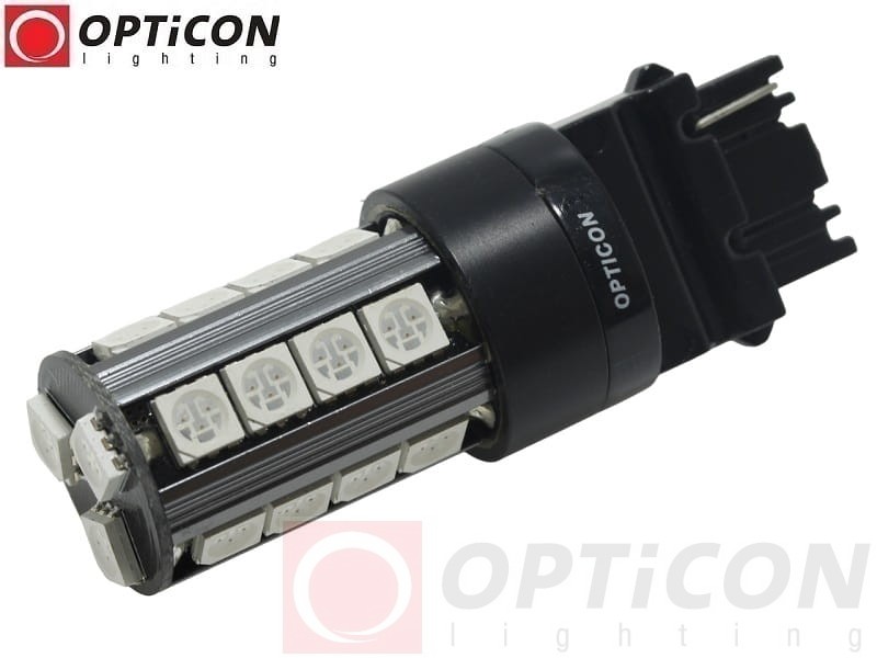 Żarówka Led P27W 3156 12V 23x SMD5050 Czerwony CANBUS OPTICON PREMIUM