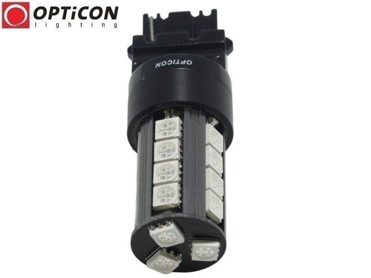 Żarówka Led P27W 3156 12V 23x SMD5050 Czerwony CANBUS OPTICON PREMIUM