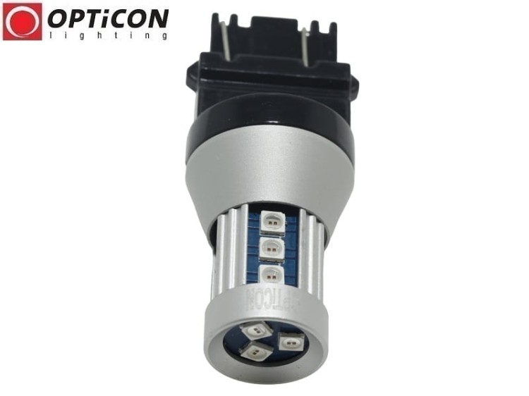 Żarówka Led P27/7W 3157 12V 15x SMD 3030 Czerwony OPTICON PREMIUM