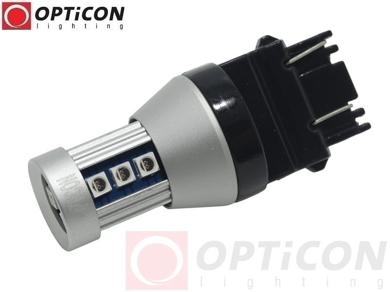 Żarówka Led P27W 3156 12V 15x SMD 3030 Czerwony OPTICON PREMIUM