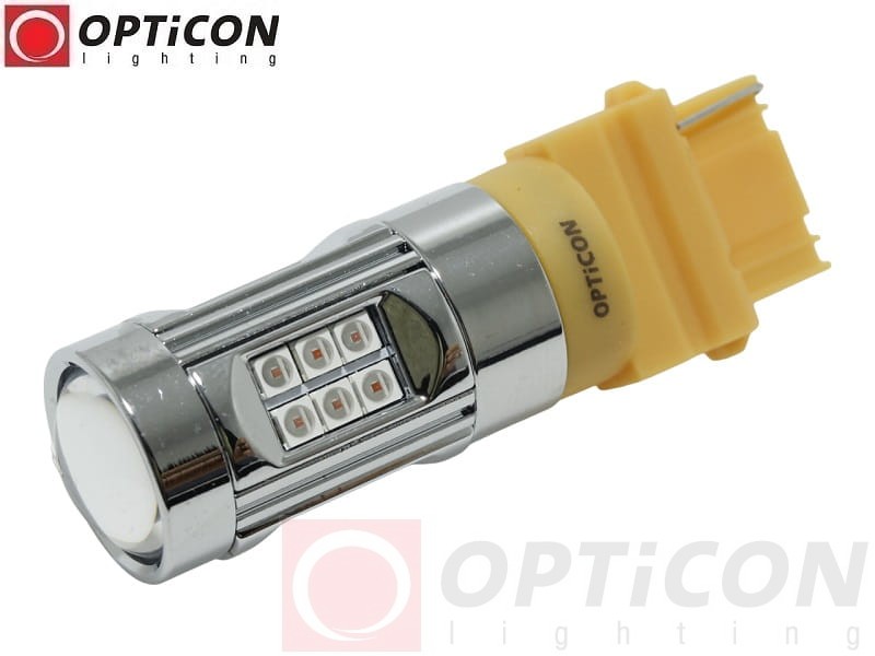 Żarówka Led P27W 3156 12V 30x SMD3030 Pomarańczowy OPTICON PREMIUM