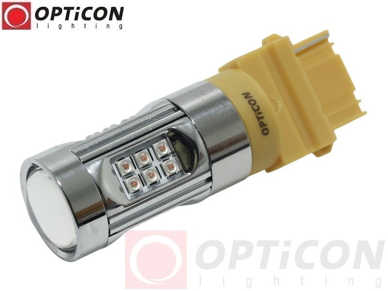 Żarówka Led P27W 3156 12V 30x HP CREE Pomarańczowy OPTICON PREMIUM