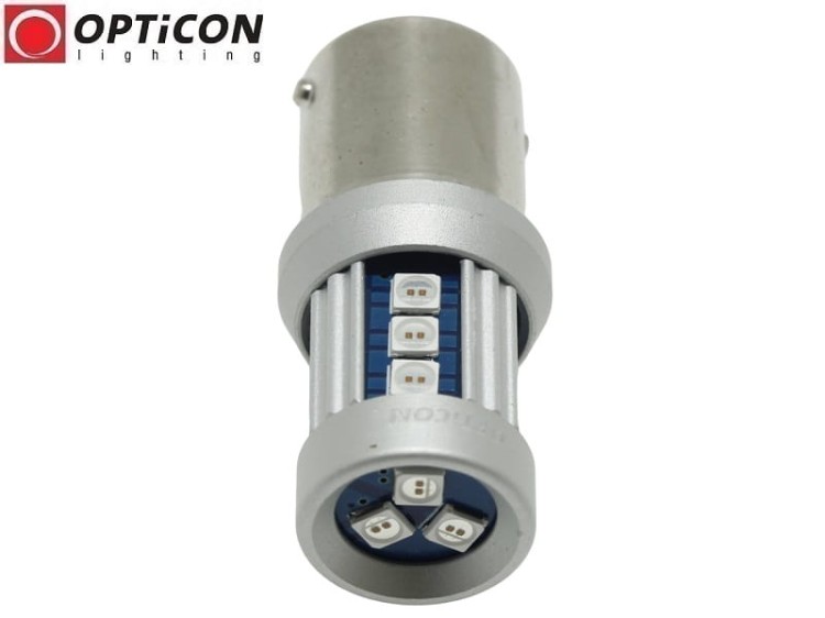 Żarówka Led P21W Ba15s 12V DC 15x SMD3030 Czerwony OPTICON PREMIUM