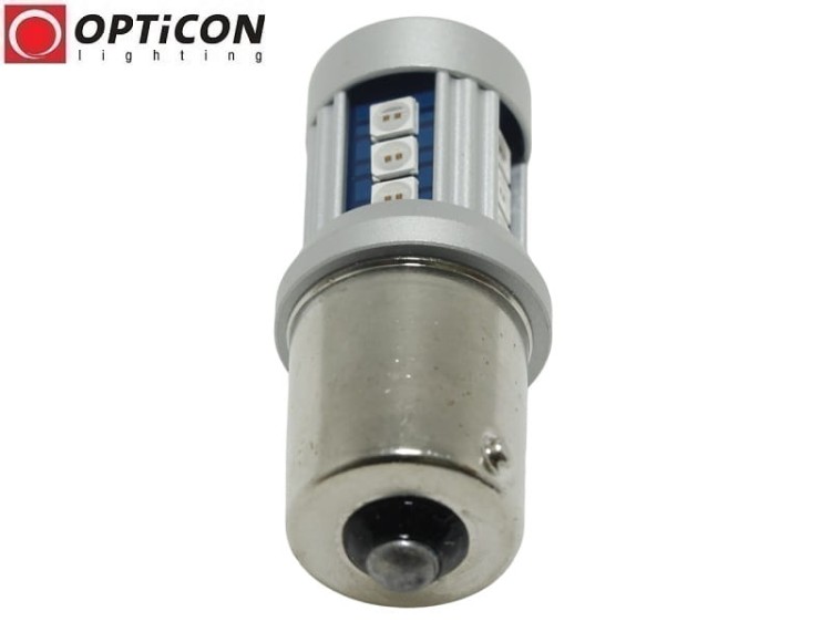 Żarówka Led P21W Ba15s 12V DC 15x SMD3030 Czerwony OPTICON PREMIUM