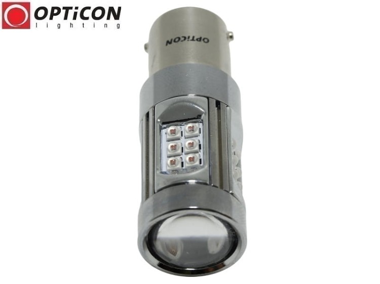 Żarówka Led P21W Ba15s 12V DC 30x HP CREE  Czerwony OPTICON PREMIUM