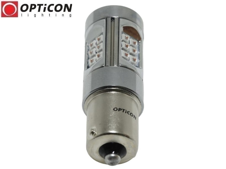 Żarówka Led P21W Ba15s 12V DC 30x HP CREE  Czerwony OPTICON PREMIUM