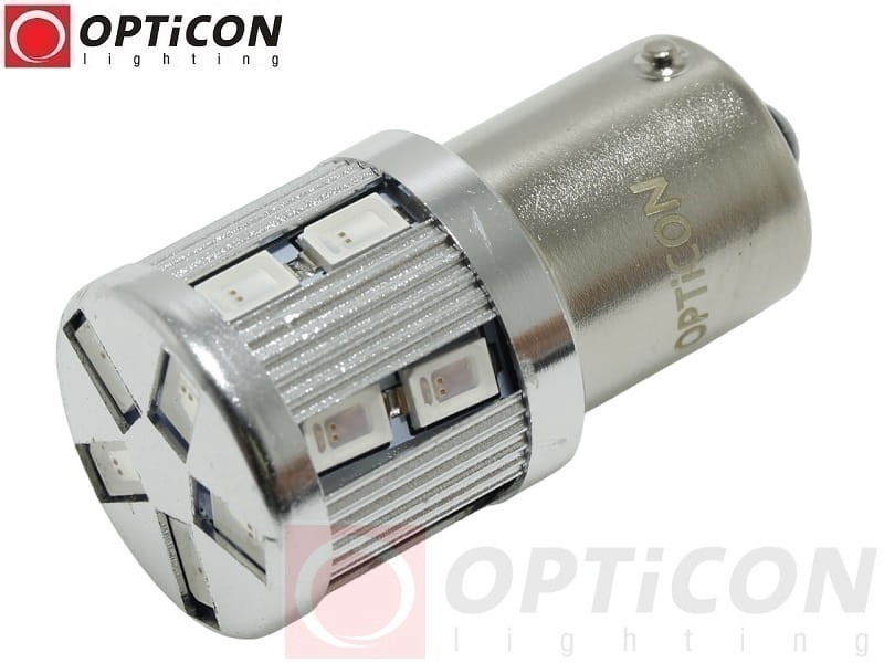 Żarówka Led P21W Ba15s 12V DC 17x SMD5730 Pomarańczowy OPTICON PREMIUM