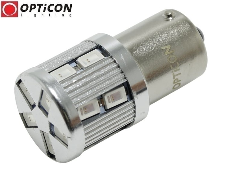Żarówka Led P21W Ba15s 12V DC 17x SMD5730 Pomarańczowy OPTICON PREMIUM
