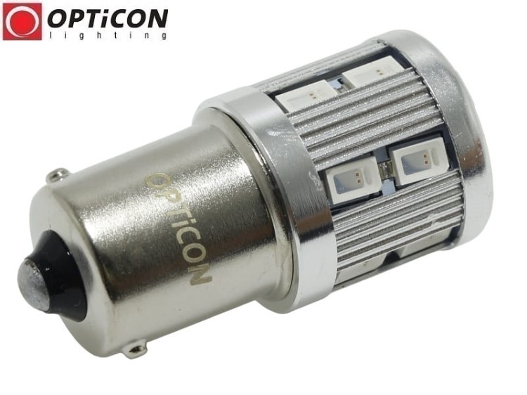Żarówka Led P21W Ba15s 12V DC 17x SMD5730 Pomarańczowy OPTICON PREMIUM