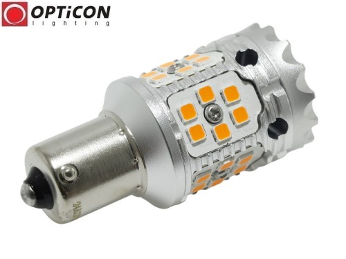 Żarówka Led P21W Ba15s 12V DC 30x SMD3030 Pomarańczowy CANBUS OPTICON PREMIUM