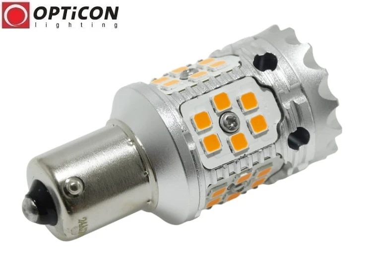 Żarówka Led P21W Ba15s 12V DC 30x SMD3030 Pomarańczowy CANBUS OPTICON PREMIUM