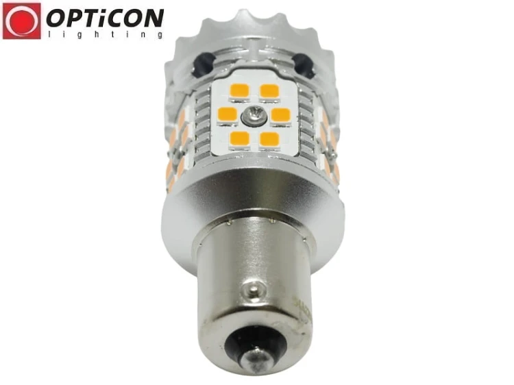 Żarówka Led P21W Ba15s 12V DC 30x SMD3030 Pomarańczowy CANBUS OPTICON PREMIUM