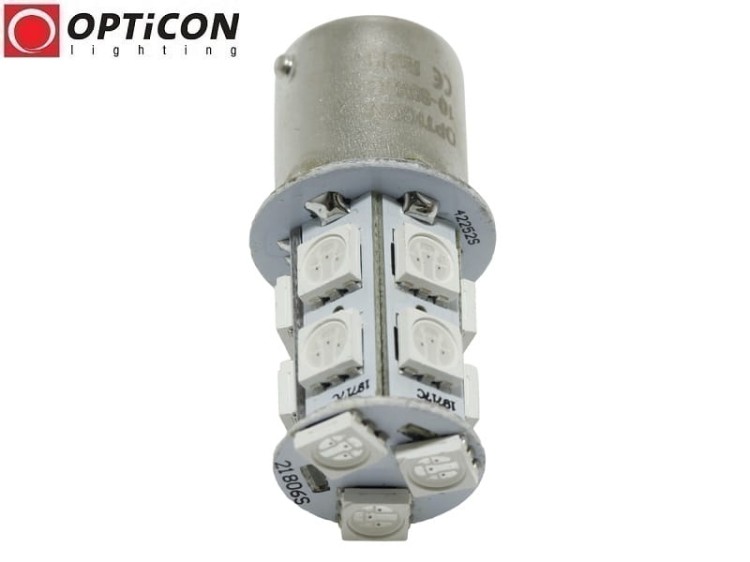 Żarówka Led R10W Ba15s 12V 24V DC 13x SMD5050 Czerwony OPTICON PREMIUM