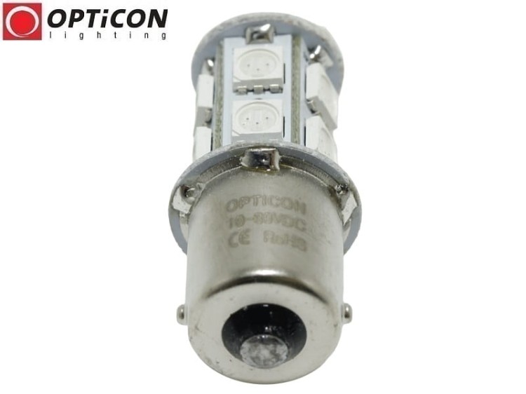 Żarówka Led R10W Ba15s 12V 24V DC 13x SMD5050 Czerwony OPTICON PREMIUM