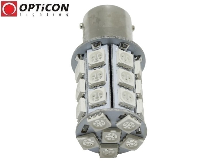Żarówka Led Py21W Bau15s 12V 24V DC 27x SMD5050 Pomarańczowy OPTICON PREMIUM