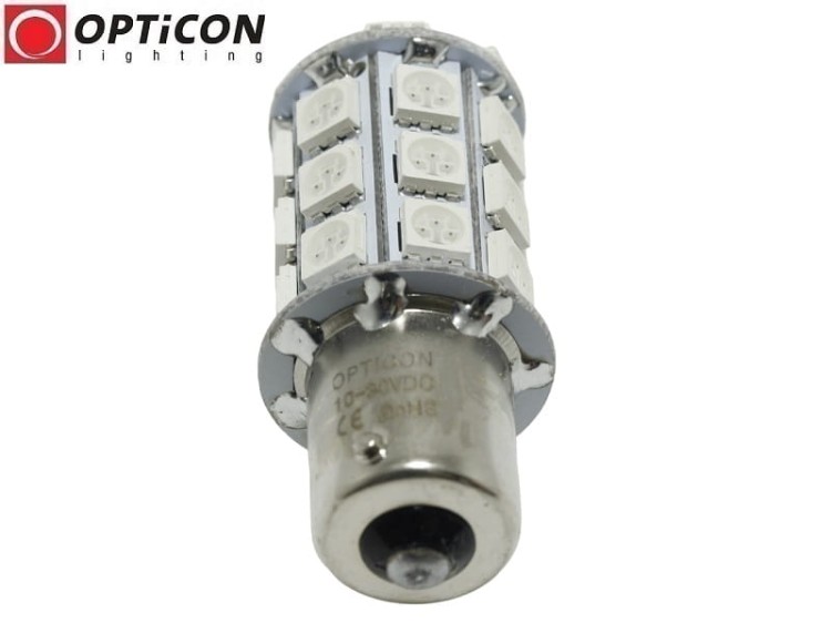 Żarówka Led Py21W Bau15s 12V 24V DC 27x SMD5050 Pomarańczowy OPTICON PREMIUM