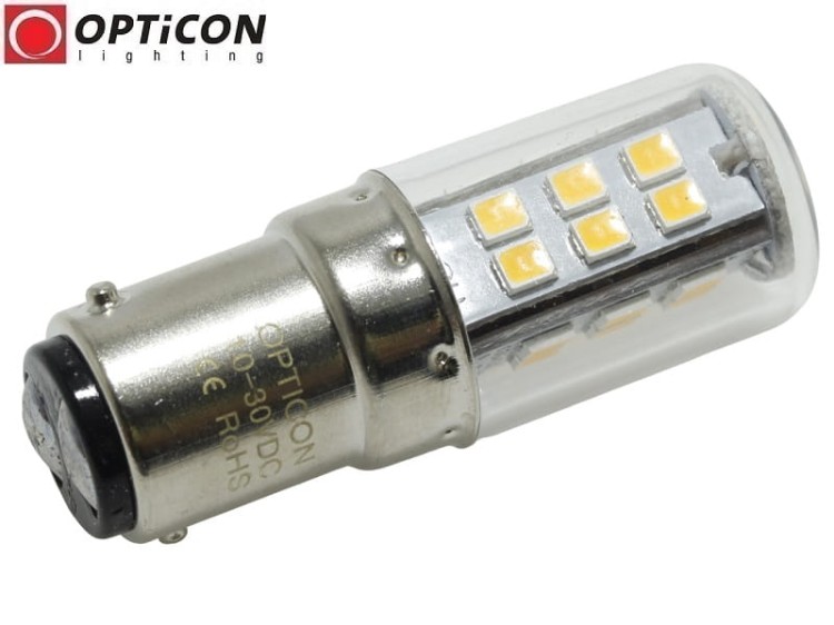 Żarówka Led Ba15d 3W 27x SMD 2835 10-30V DC Biały Ciepły 12V 24V OPTICON