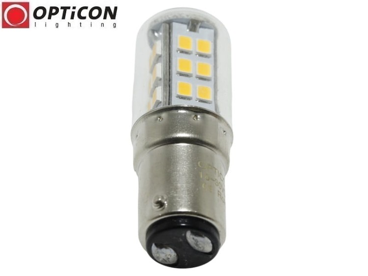 Żarówka Led Ba15d 3W 27x SMD 2835 10-30V DC Biały Ciepły 12V 24V OPTICON