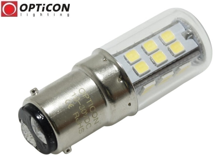 Żarówka Led Ba15d 3W 27x SMD 2835 10-30V DC Biały Zimny 12V 24V OPTICON