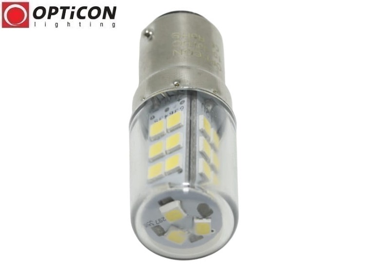 Żarówka Led Ba15d 3W 27x SMD 2835 10-30V DC Biały Zimny 12V 24V OPTICON