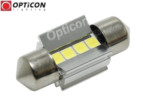 Żarówka Led C5W 31mm 12V DC 4x SMD 3030 Biały Zimny 6000K CANBUS OPTICON PREMIUM
