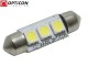 Żarówka Led C5W 36mm 12V 24V DC 3x SMD 5050 Biały Zimny 6000K OPTICON