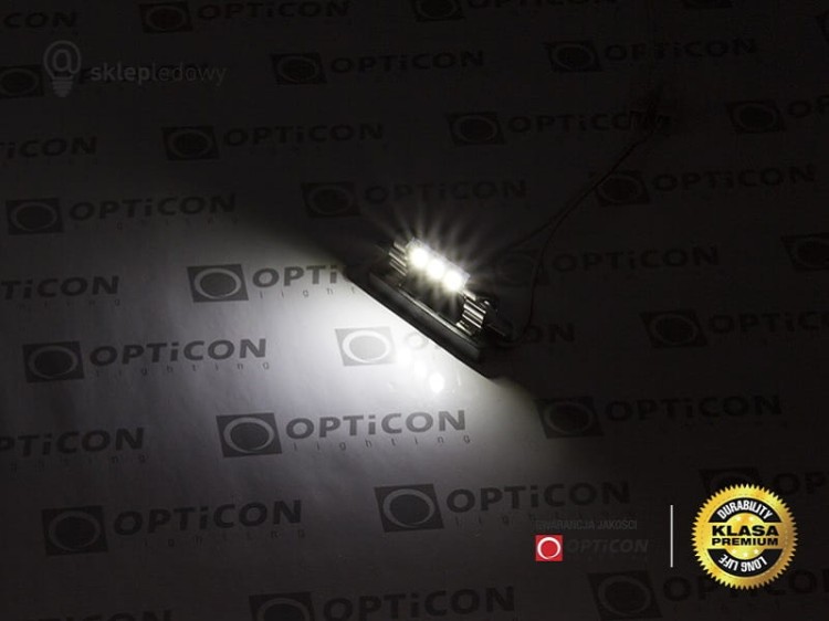 Żarówka Led C5W 36mm 12V 24V DC 3x SMD 5050 Biały Zimny 6000K OPTICON