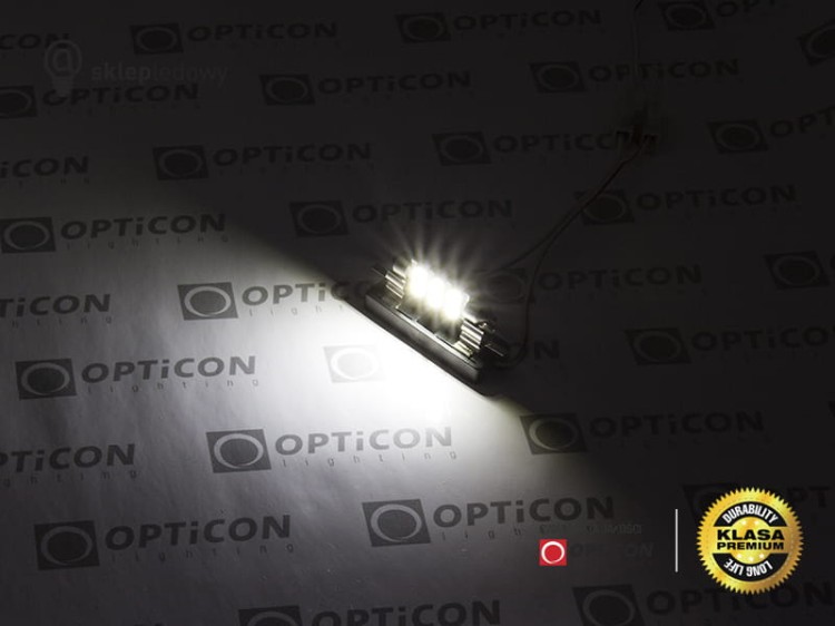 Żarówka Led C5W 36mm 12V 24V DC 6x SMD 5050 Biały Zimny 6000K OPTICON
