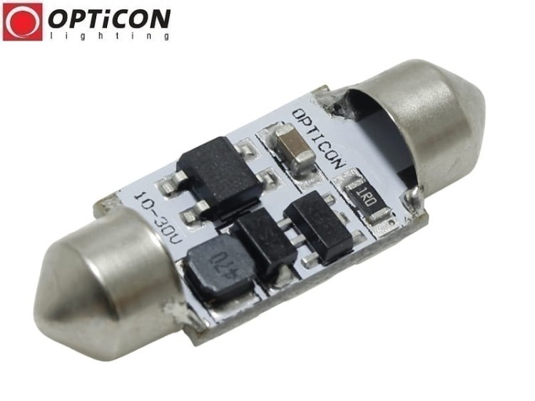 Żarówka Led C5W 36mm 12V 24V DC 6x SMD 5050 Biały Zimny 6000K OPTICON
