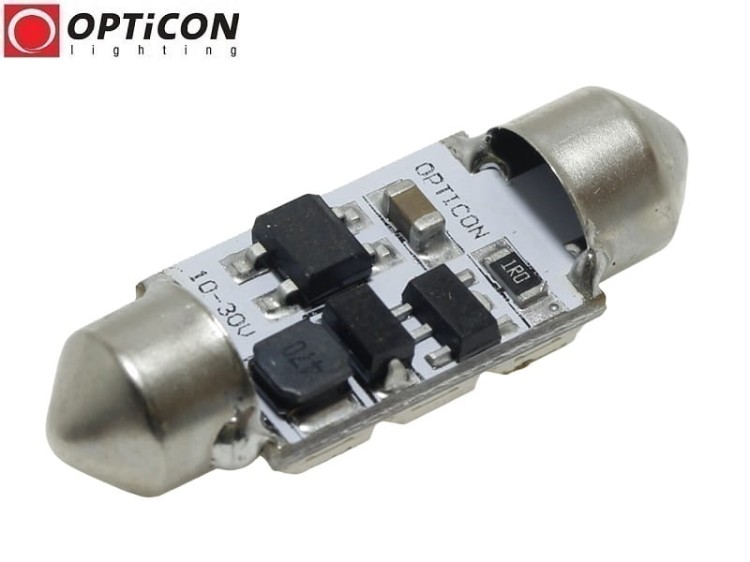 Żarówka Led C5W 36mm 12V 24V DC 6x SMD 5050 Biały Ciepły 3000K OPTICON