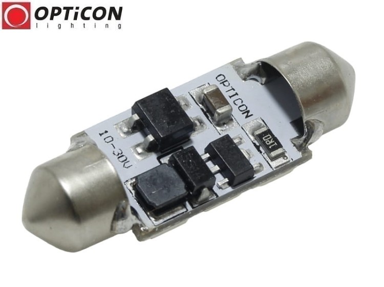 Żarówka Led C5W 36mm 12V 24V DC 6x SMD 5050 Niebieski OPTICON