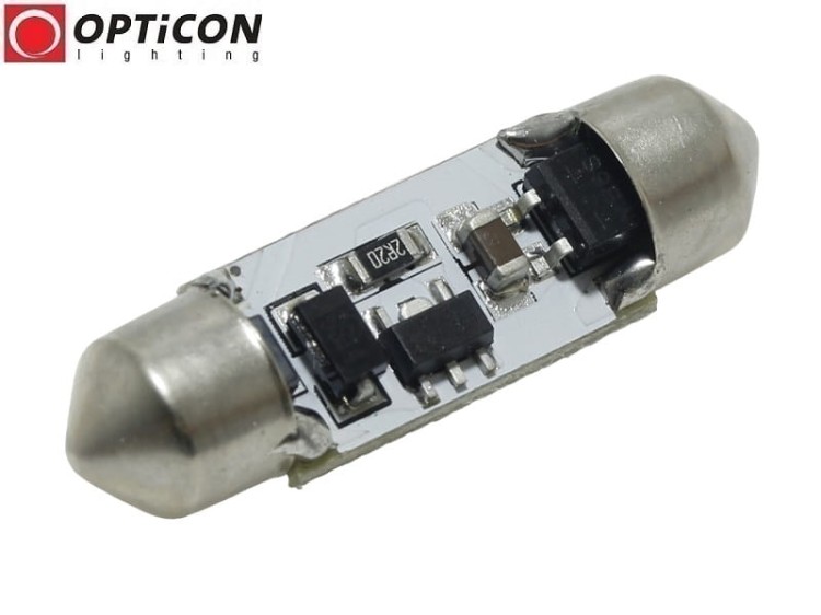 Żarówka Led C5W 39mm 12V 24V DC 3x SMD 5050 Biały Zimny 6000K OPTICON