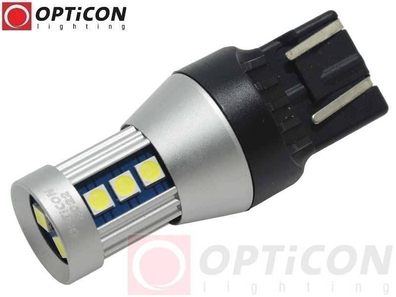 Żarówka Led W21/5W T20 7443 12V 15x SMD 3030 Biały Zimny 6000K CANBUS OPTICON PREMIUM
