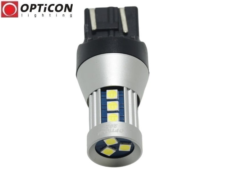Żarówka Led W21/5W T20 7443 12V 15x SMD 3030 Biały Zimny 6000K CANBUS OPTICON PREMIUM