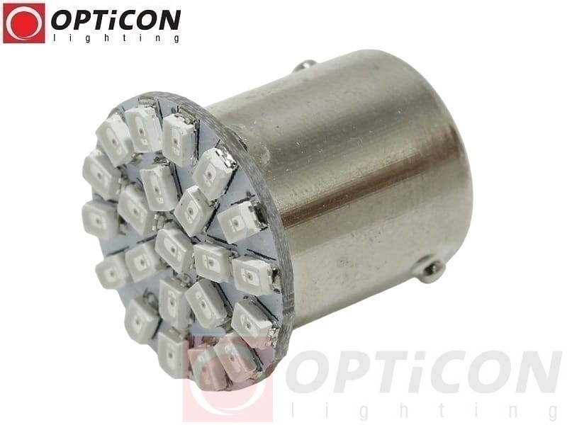 Żarówka Led R5W Ba15s 12V DC 21x SMD 3528 Czerwony