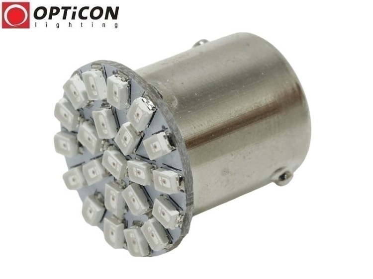 Żarówka Led R5W Ba15s 12V DC 21x SMD 3528 Czerwony