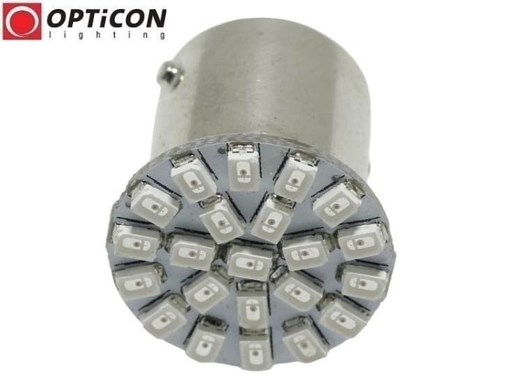 Żarówka Led R5W Ba15s 12V DC 21x SMD 3528 Czerwony