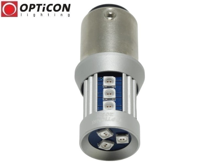 Żarówka Led P21/5W Bay15d 12V 24V DC 15x SMD3030 Czerwony OPTICON PREMIUM