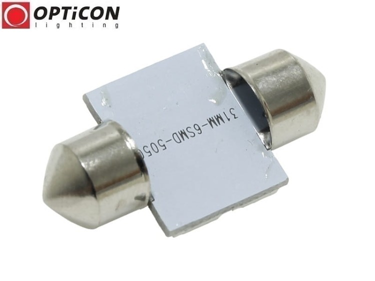 Żarówka Led C5W 31mm 12V DC 6x SMD 5050 Zielona OPTICON