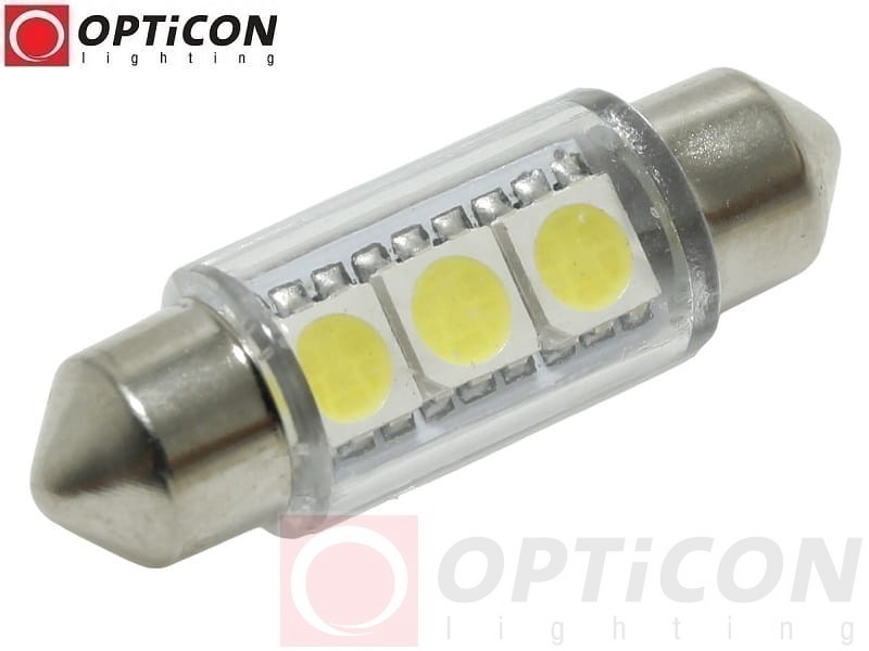 Żarówka Led C5W 36mm 12V 24 DC 3x SMD 5050 Biały Zimny 6000K