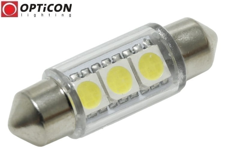 Żarówka Led C5W 36mm 12V 24 DC 3x SMD 5050 Biały Zimny 6000K