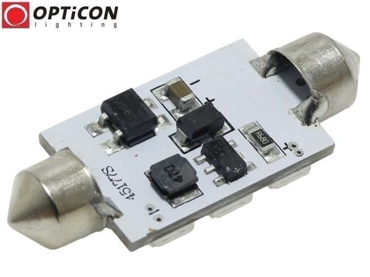 Żarówka Led C10W 42mm 12V 24V DC 9x SMD 5050 Biały Ciepły 3000K OPTICON