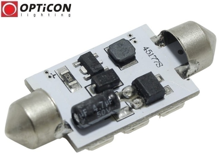 Żarówka Led C10W 42mm 12V 24V DC 9x SMD 5050 Biały Neutralny 4500K OPTICON