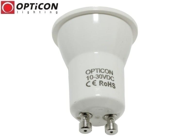 Żarówka LED GU11 2W 10-30V DC 12x SMD 2835 Biały Zimny 6000K 12V 24V OPTICON
