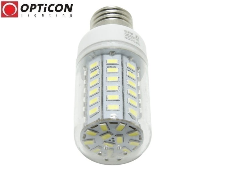 Żarówka LED E27 6W 10-30V DC 66x SMD5730 Biały Zimny 6000K 12V 24V OPTICON
